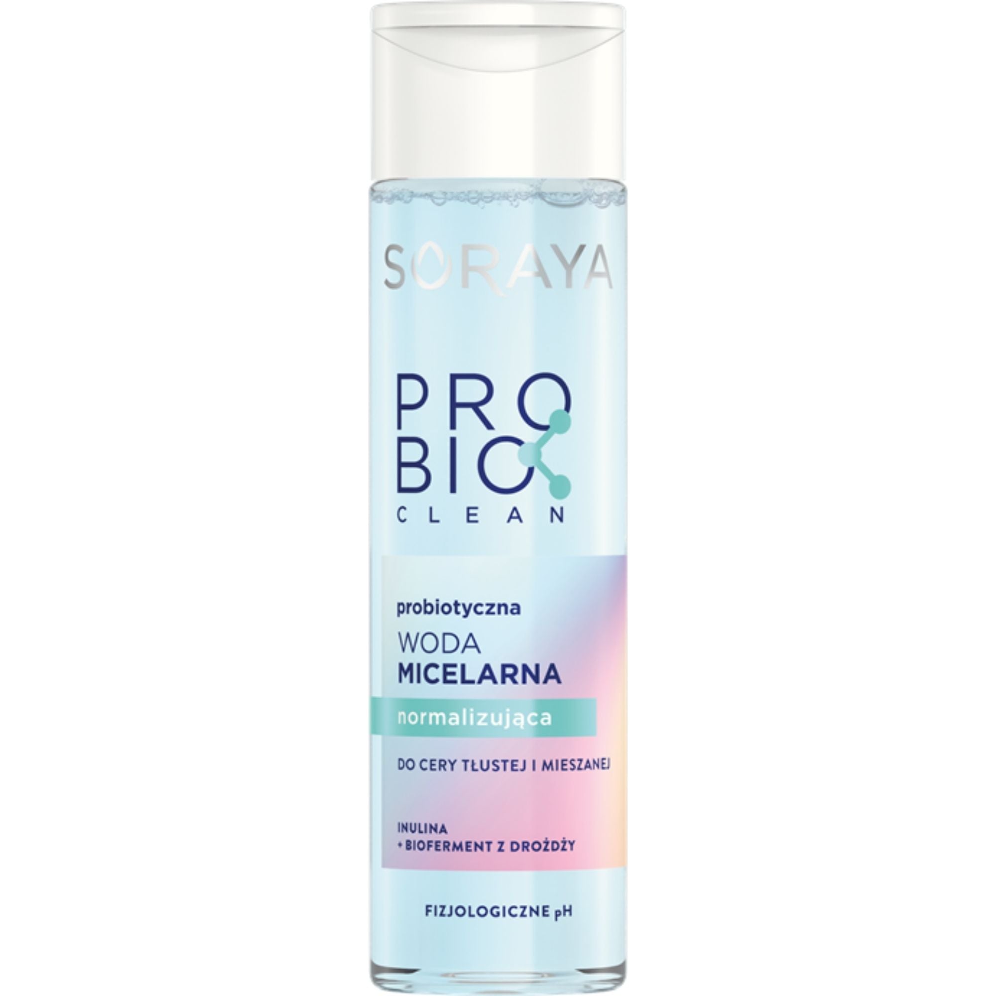 Soraya Pro Biotic Clean micellar water bottle on a white background